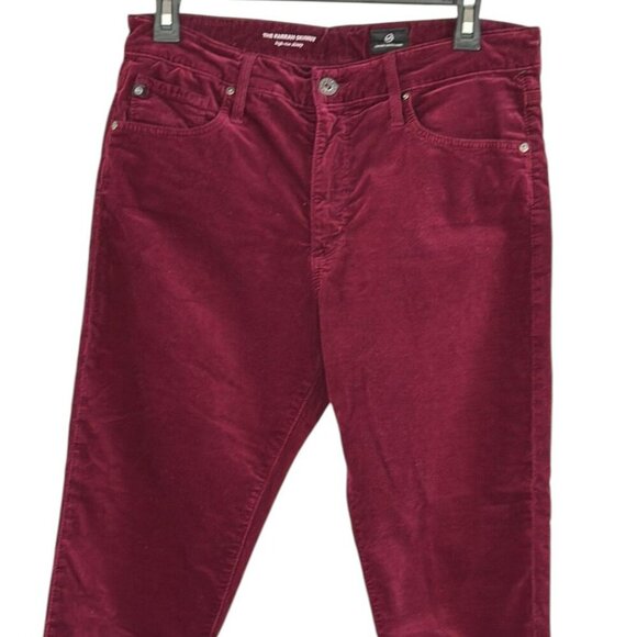 AG Adriano Goldschmied The Farrah High Waist Marron Peak Velvet Skinny Jeans 30R - Picture 6 of 13